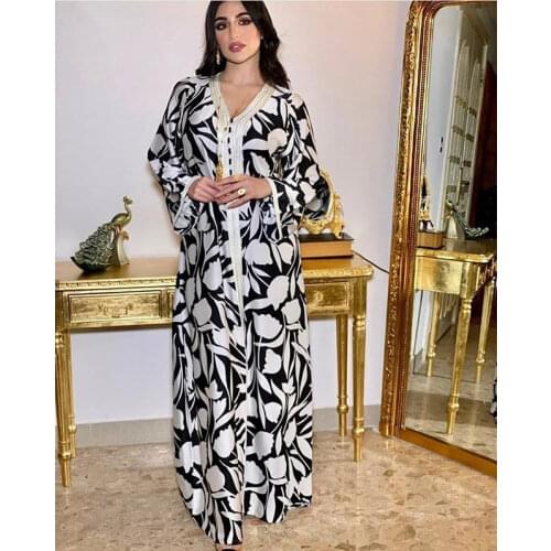 Caftan Marocain Maxi Vestido Women Abaya Dubai Turkey Muslim Hijab Dress Islam Kaftan Clothes African Dresses Robe Longue Femme