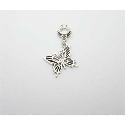 Classic 20pcs butterfly charms big hole loose bead fit Pandora bracelet pendants DIY