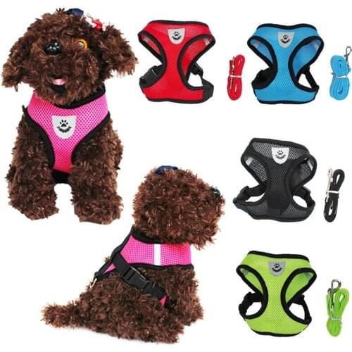Cat Dog Harness Vest Walking Lead Leash For Puppy Dogs Mesh Harness For Small Medium Dog Cat Pet dog Adjustable harness