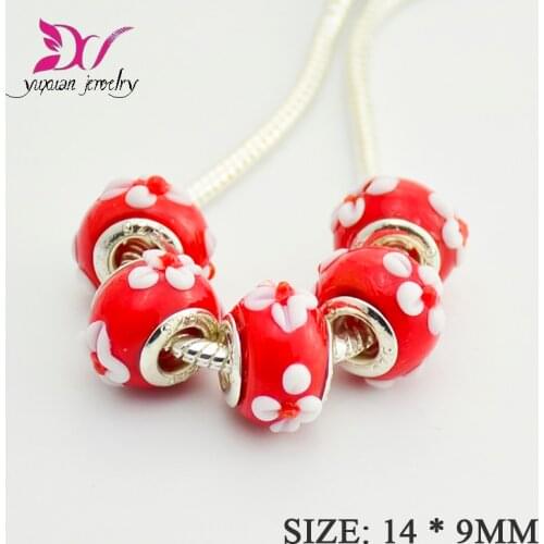 HOT Valentines Collection Authentic 925 Sterling Silver Murano Glass Beads Fits Brand Charm Bracelets cabochon stone TK083
