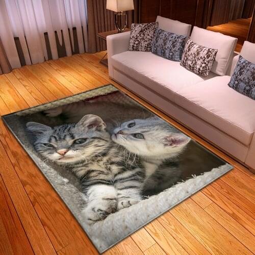 Cute Cartoon Cat 3D Printing Kids Play Rugs Child Room Game Carpets For Living Room Area Home Floor Mats Rug Soft Decor Flannel
