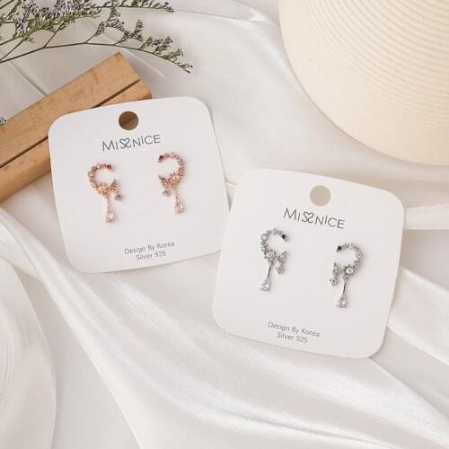 MISSNICE New Fashion Zircon Moon Water Drop Earrings Crescent Moon Pendant Earrings Wedding Party Retro Jewelry Accessories