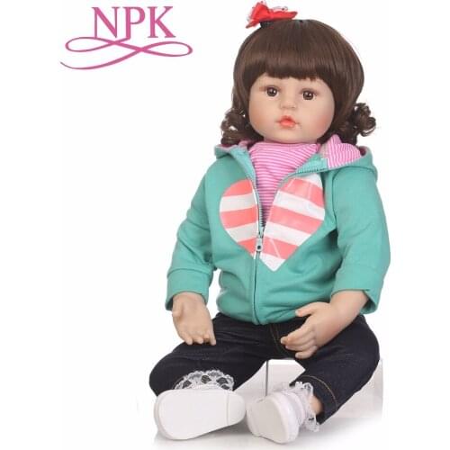 NPK 58cm Silicone Vinyl Baby Reborn Dolls adorable reborn bebe Handmade Kids Princess Toys Children bonecas toys