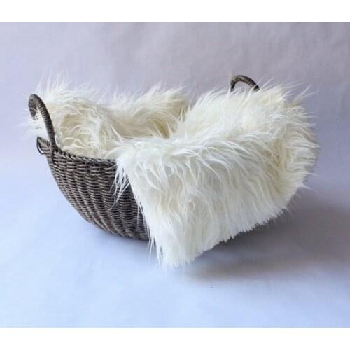 Faux Fur Blanket Basket Stuffer Mongolia Fur Photography Props Newborn Photography Props Fur wool Mat Background carpet Blanket