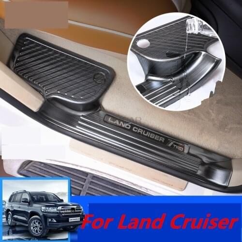 For Toyota Land Cruiser 2010-2020 welcome pedal refires door sill strip parts Threshold Scratchproof Guard car Accessories