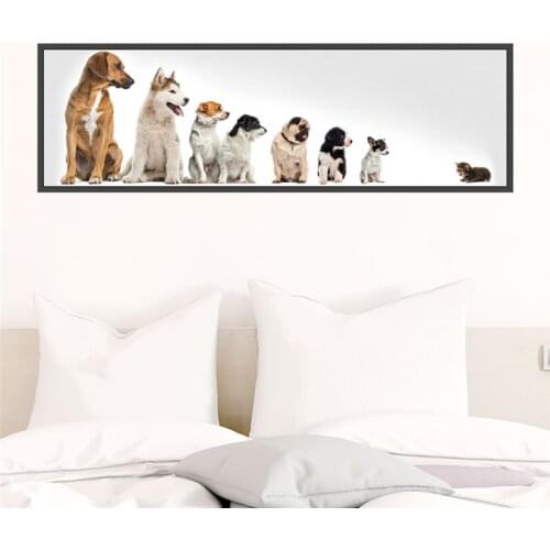 Funny Dogs Cat Pvc Photo Frame Wall Art Stickers For Office Home Decoration Diy Animal Vivid 3d Puppy Kids Room Wall Decals