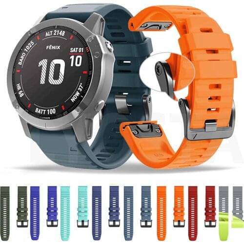 22 26mm Silicone Bracelet Straps For Garmin Fenix 5 5S 5X Plus 6X 6S 6 Pro 3HR 935 D2 Watchband Quick Release Easy fit Accessory