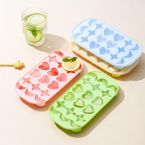 Ice Cube Maker Silicone Molds Ice Cream Mold Tools Heart Star Random Color DIY Kitchen Ice Cube Molds PP Fruits Moulds Tools