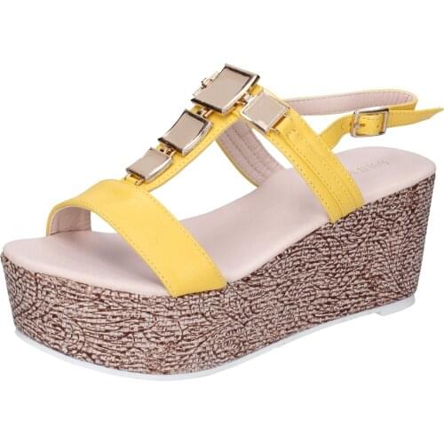 SOLO SOPRANI sandals women synthetic leather yellow