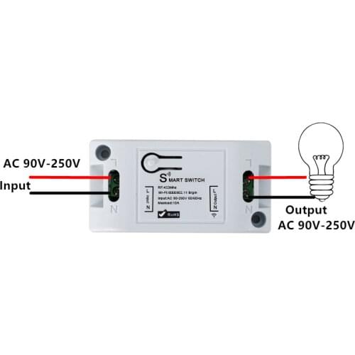 QIACHIP Wireless Wifi Light Switch Universal 433Mhz 10A RF Smart Home Module Wifi Remote Control Switch For Via iOS Android App