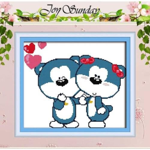 Little bear lovers patterns counted Cross Stitch 11CT 14CT Cross Stitch Set Wholesale DIY Cross-stitch Kit Embroidery Needlework