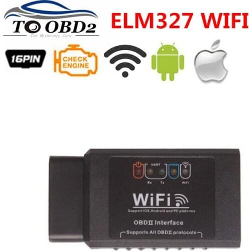V1.5 ELM327 Car WIFI OBD 2 OBD2 OBDII Scan Tool Foseal Scanner Adapter Check Engine Light Diagnostic Tool for iOS & Android