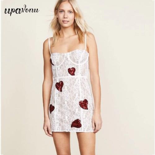 Free Shipping 2021 New Summer Love Sequin Dress Women Sexy Spaghetti Strap Halter Bodycon Mini Dress Club Night Party Vestidos