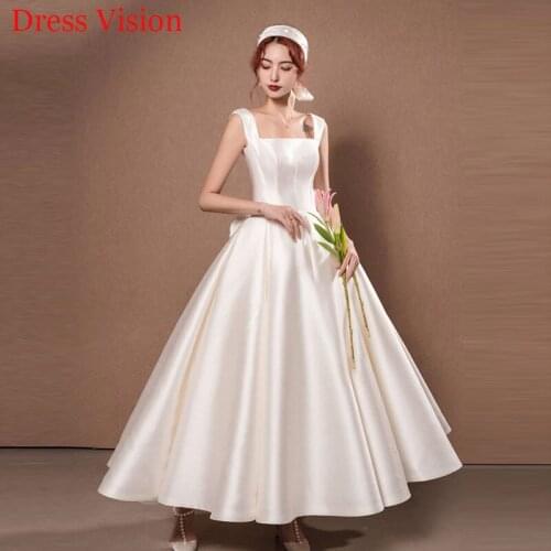 Simple Satin Wedding Dresses свадебное платье Vestidos De Novia Robe De Mariée Sleeveless Robe De Soirée