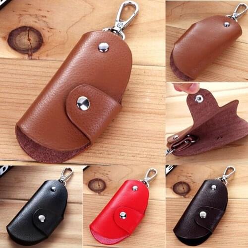 Arrive 1Pc Fashion Men Women Leather Key Chain Accessory Pouch Bag Wallet Case Key Holder