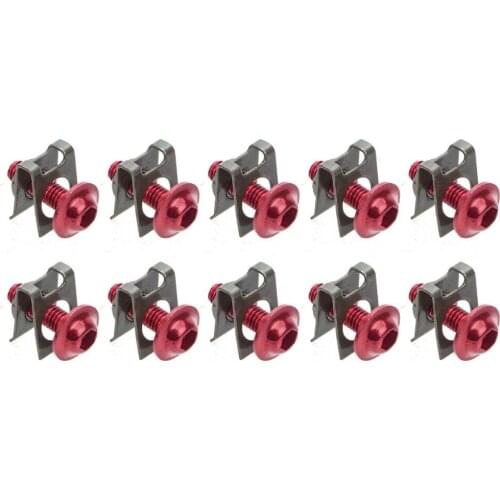 10pcs Motorcycle 6mm M6 Fairing Bolts Fastener Clips Screw Spring Nuts Scooter Offroad Old School Bobber Touring