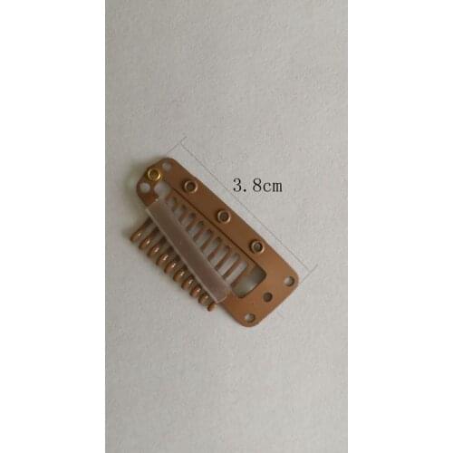 10pcs Light Brown High Quality Stainless Steel Snap Clip Straight Teeth 3.8cm Length