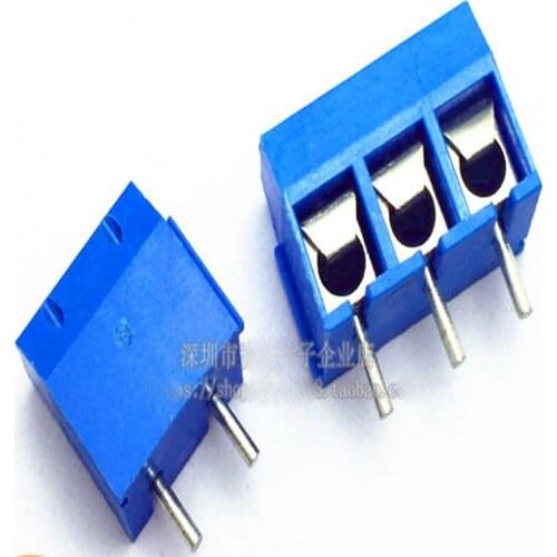 100pcs/lot KF301-2P/3P Bit Terminals PCB Terminals 5.08MM Terminals Splicing High Current Plug-Ins Blu