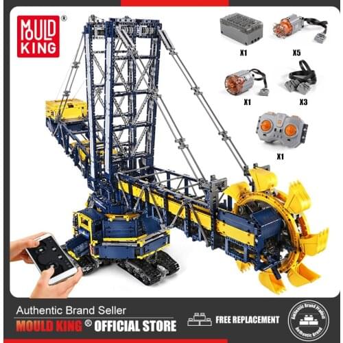 MOULD KING High-Tech Building Blocks Remote Control Truck The Bucket Wheel Excavator Bricks Toys For Kids Christmas Gifts
