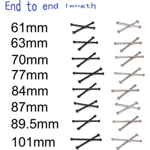 2pcs Metal RC Car Drive Shaft Dogbone 61mm 63mm 70mm 77mm 84mm 87mm 89.5mm 101mm for HSP and DIY 02033 538104 08029