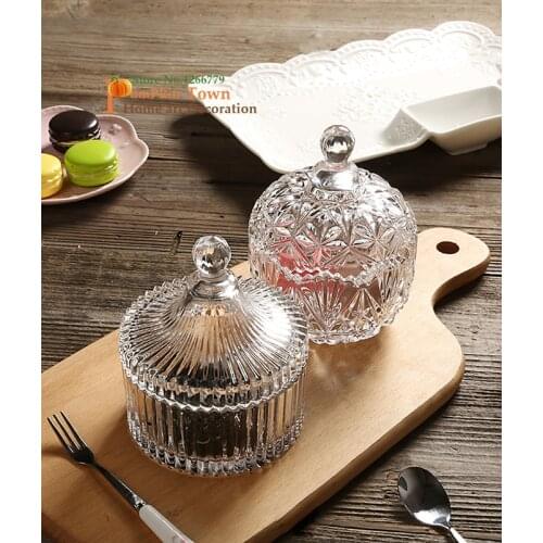 2018 NEW European retro style glass candy jar,storage jar,dried fruit jar,gift creative home decoration,utensils,jewelry box