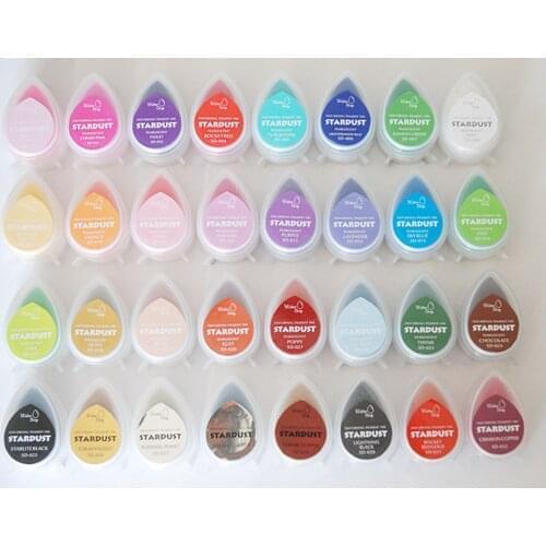 32 whole colors water drop glitter ink pad Pearlescent craft stamp inkpad glitter effect (pack of 32)