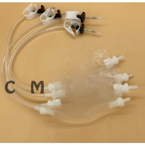 4PCS For Roland Mutoh Mimaki JV33 JV5 printer ink cartridge box sub ink tank with ink bags +ink needle + ink pipe + clip 50X92mm