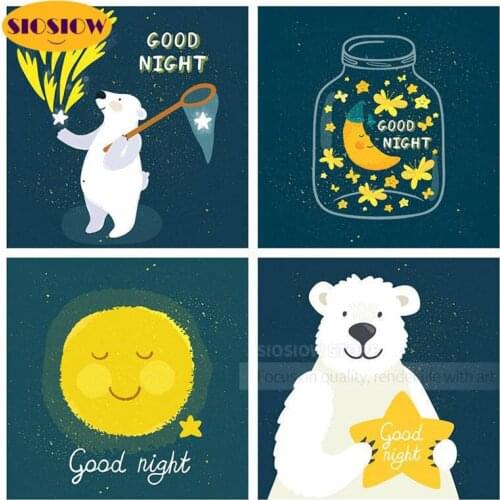 5d Diy Diamond Painting Full Square Drill Cartoon Lovely Bear 3D Dimond Embroidery Mosaic Cross Stitch Diy Hand Craft Kids Room