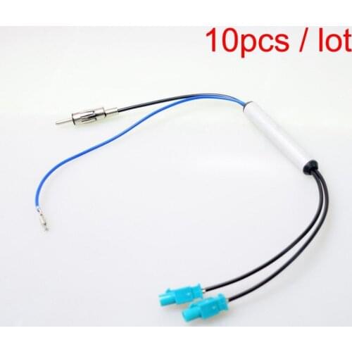 10 CAR RADIO ANTENNA Booster AMP Amplifier DUAL FAKRA To ISO DIN for AUDI VW BMW Mercedes After-market GPS Navi Stereo Head Unit