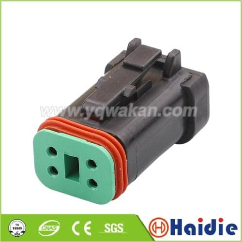 2sets auto 4pin plastic electric plug AT06-4S-EC01BLK waterproof wiring harness cable connector DT06-4S-E005