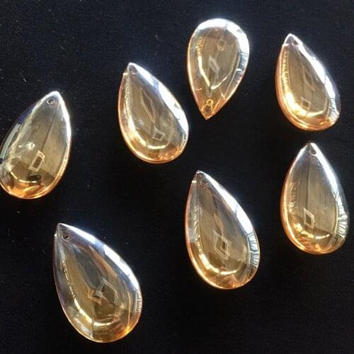 Free Shipping 100pcs 38mm Champagne 38mm Crystal Water Drop (Free Rings ) Glass Chandelier Pendants Crystal Curtain Parts