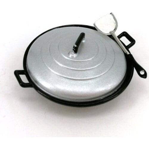 Kids Toys DIY Dollhouse Cooking Pan Pot For 1/12 Dollhouse Miniature Kitchen Cookware Accessories Food Knife+Chopping