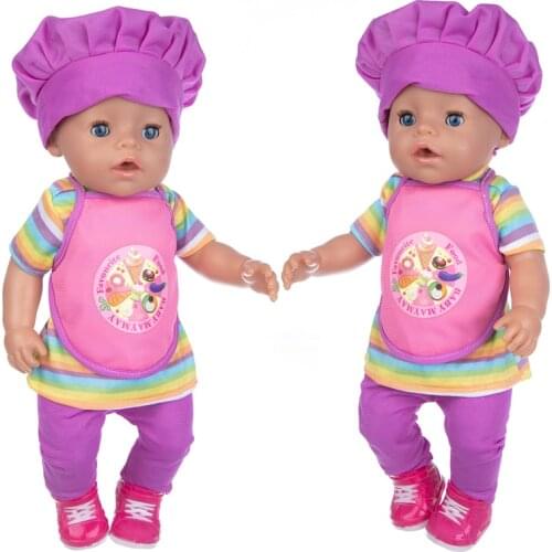 Purple Suit +Hat Doll Clothes Fit 17 inch 43cm Doll Clothes Born Baby Suit For Baby Birthday Fistival Gift