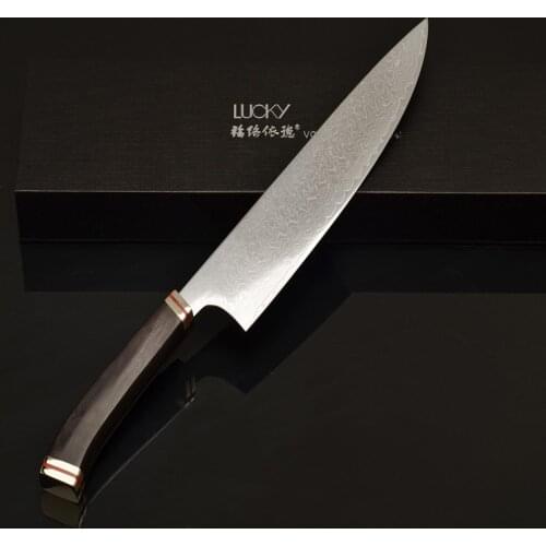 Chef Knife Kitchen Japanese Damascus VG10 Steel Super Sharp Meat Slicer Fish Filleting Gyuto Knives with Ebony Handle 46.2