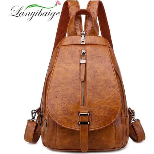 LANYIBAIGE New Style Fashion Women Backpack High Quality PU Leather Backpack Large Capacity Travelling Backpack For Women 2020