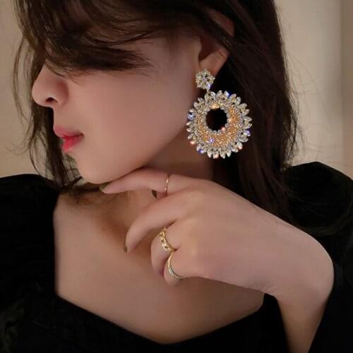 Summer new personality creative sun flower pendant earrings luxury fashion casual banquet party earrings for women