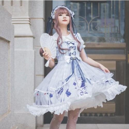 Sweet JSK Dress Japanese Lolita Large Size Dress Cos Loli Tea Party Retro Court Princess Vestidos Kawaii