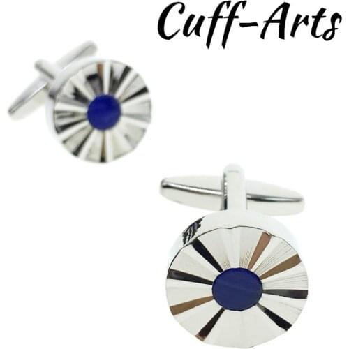 Fashion Shirt Cufflinks For Mens Gift Brand Cuff links Buttons Blue Fibre Optic Cufflinks Gemelos Bijoux by Cuffarts C20090