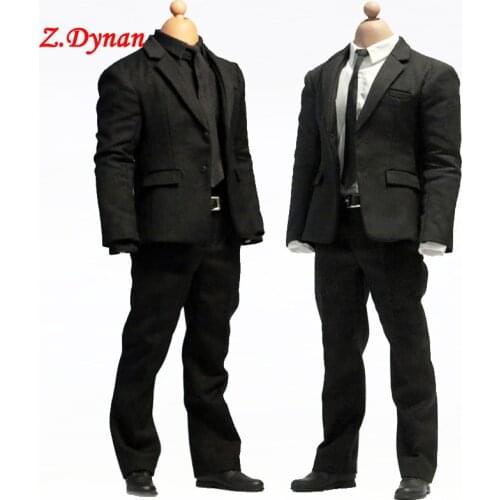 JXTOYS JX-031 1/6 Scale male Black shirt Western Suit For 12 inch TBLeague M33 M34 Wide Shoulder S02 Strong Muscle Body Figure