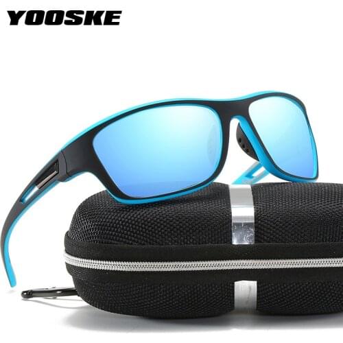 YOOSKE Men Polarized Sunglasses 2021 Fashion Mirror Goggles Sun Glasses Women Retro Outdoor Sports Cycling Yellow Night Glasses