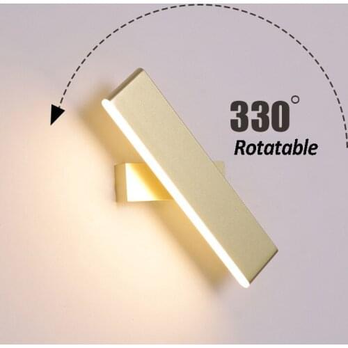 350° Rotatable Wall Lamp LED 6W 90-260V Modern Compact Bedside Light Bedroom Walkway Sconce