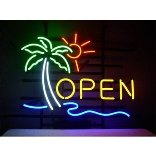 NEON SIGN For OPEN SIGN Signboard REAL GLASS BEER BAR PUB display Restaurant christmas Light Signs 17*14"