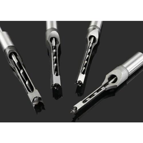 New 8mm HSS Square Hole Saw Wood Drill Bit Mortising Chisel Woodworking Tool Bit HRC48-50 4Types 1/2'' 3/8'' 5/16'' 1/4