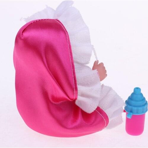 Simulation Lifelike Mini Baby Sleeping Doll Open Egg Toy Baby Action Figure Toys Kids Christmas Gifts -Rose Red
