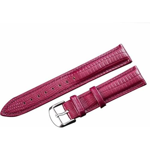Leather Watch Band Grain Embossed Pattern Replacement Strap Stainless Steel Buckle for Men Women In 5 Colors and 7 Sizes WB02