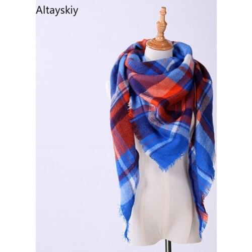 Scarves Women European Style Trendy Warm Scarfs Classic Plaid Womens New Shawl Outdoor Street Wraps All-match Ladies Chic Couple
