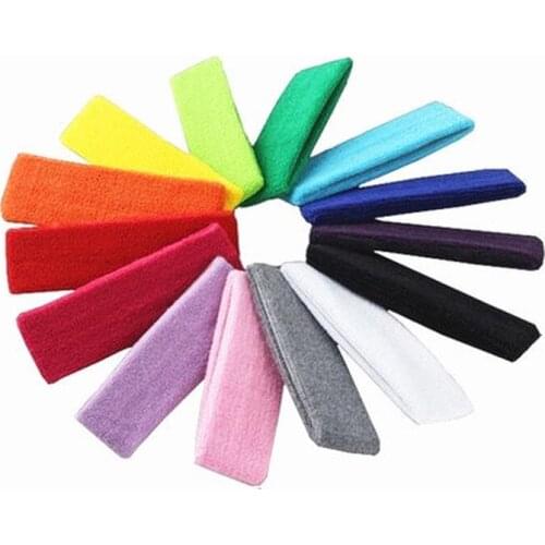 Sport Sweatband Women/Men Cotton Sweat Sweatband Headband Yoga Stretch Head Band For Sport Elastik