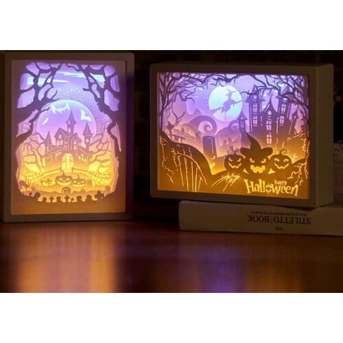 JOYLIVE LED Gift For Home Bedroom Bedside 3D Decorative Paper Carving Lamp