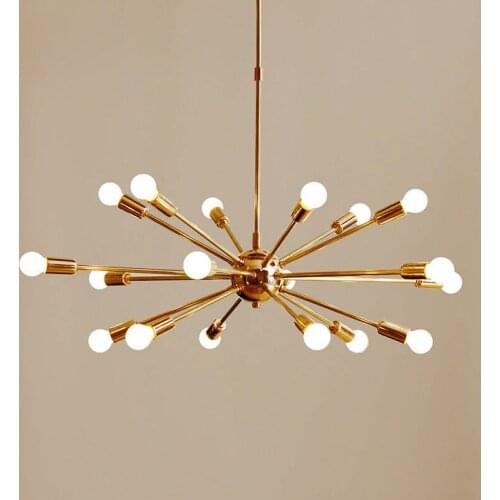 Century Brass Sputnik Chandelier16/ 18 /24 Arms Modern Pendant Lamp Hanging Light For Living Room Home Decor Dining Room
