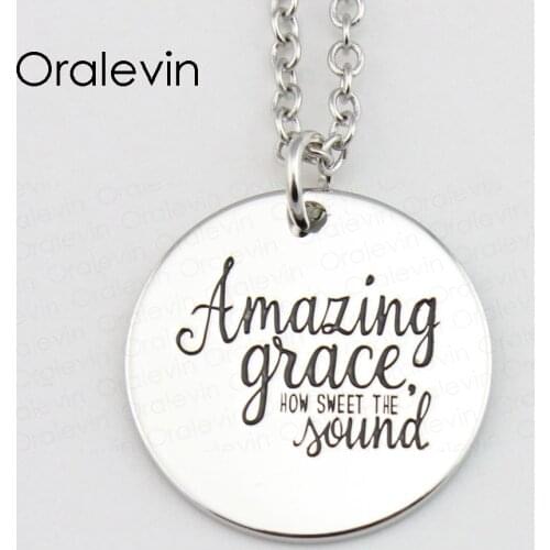 AMAZING GRACE,HOW SMEET THE SOUND Pendant Charms Necklace Gift Jewelry 10Pcs/Lot #LN414